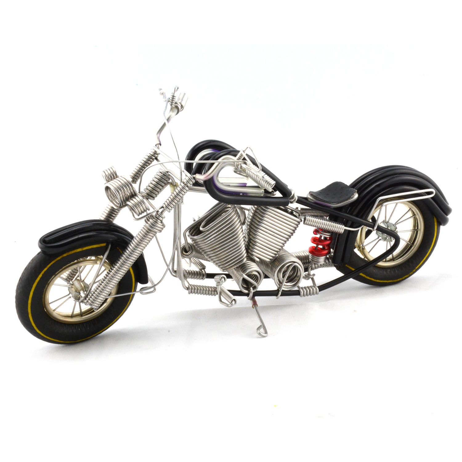 Miniature Harley Davidson Motorcycle Made of Aluminum Wire 